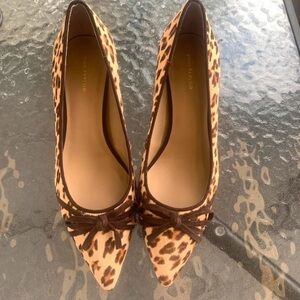 Ann Taylor Leopard Print Heels with Bow